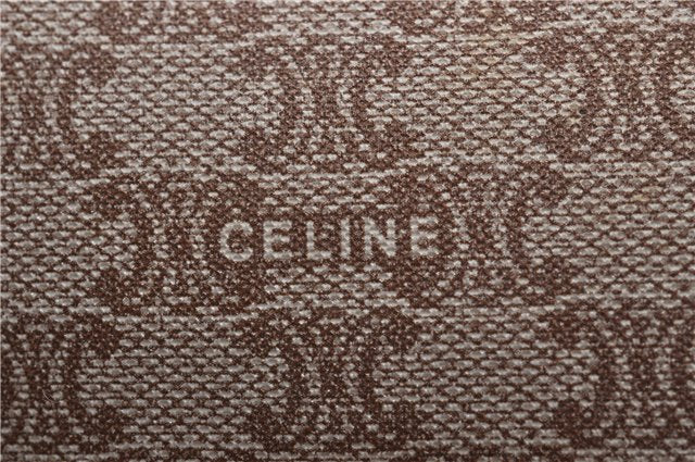Authentic CELINE Macadam Blason Pattern Clutch Bag Purse PVC Leather Beige 0169D