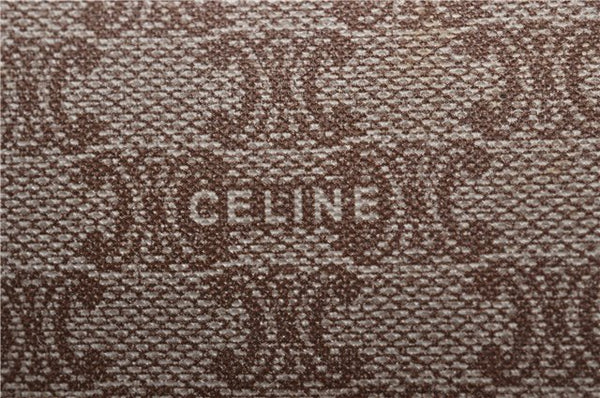 Authentic CELINE Macadam Blason Pattern Clutch Bag Purse PVC Leather Beige 0169D