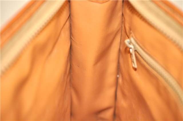 Authentic CELINE Macadam Blason Pattern Clutch Bag Purse PVC Leather Beige 0169D