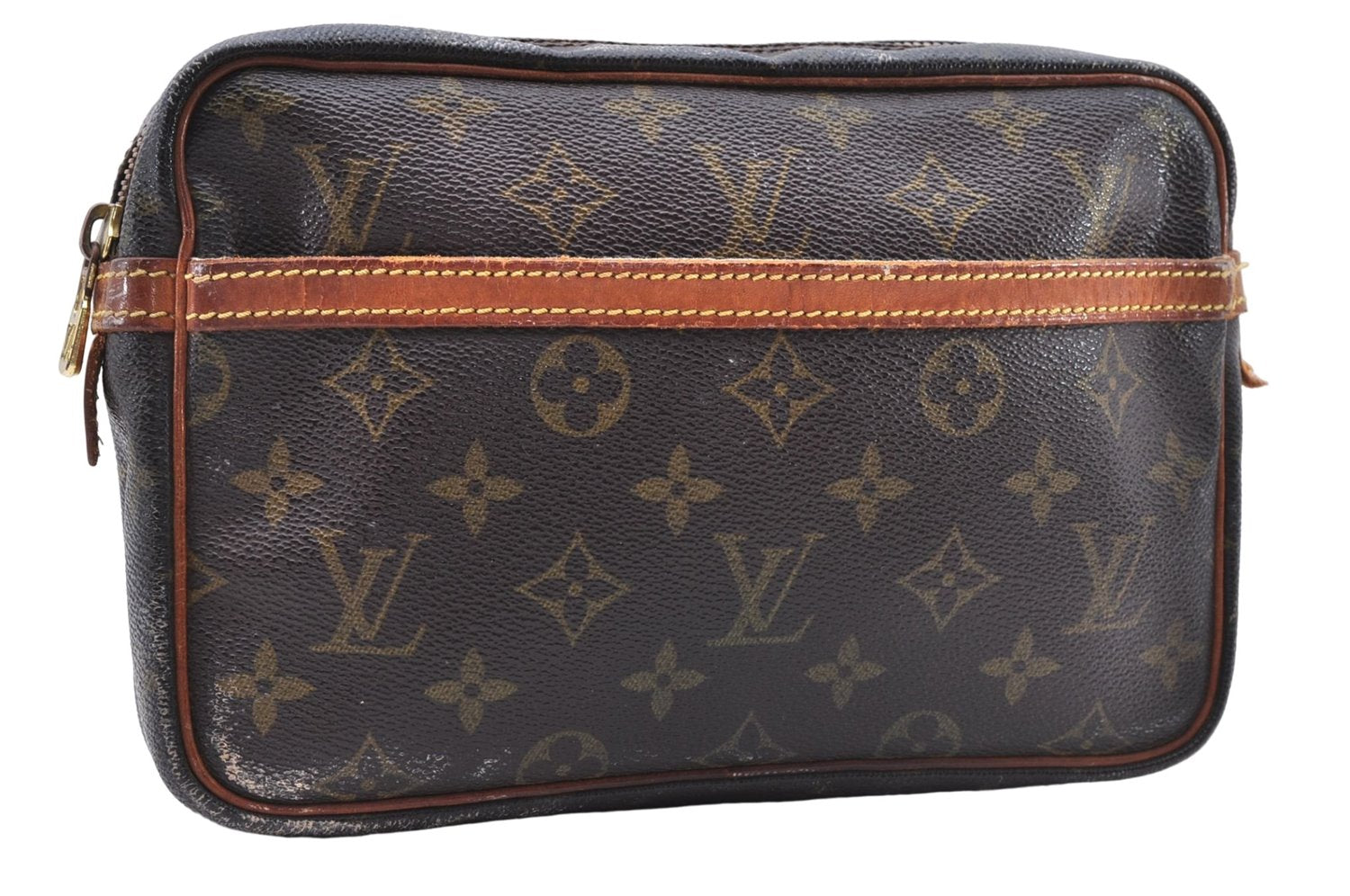 Authentic Louis Vuitton Monogram Compiegne 23 Clutch Hand Bag M51847 LV 0169E