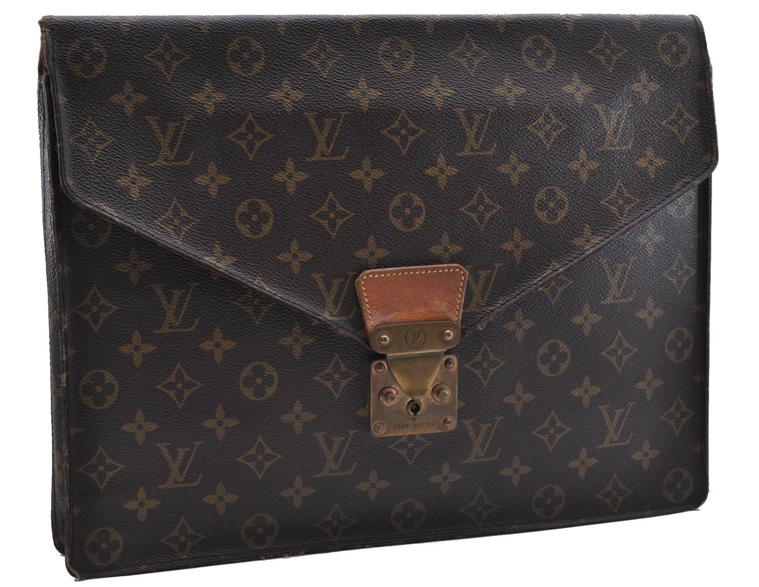 Auth Louis Vuitton Monogram Porte Documents Senateur Briefcase M53335 LV 0171D