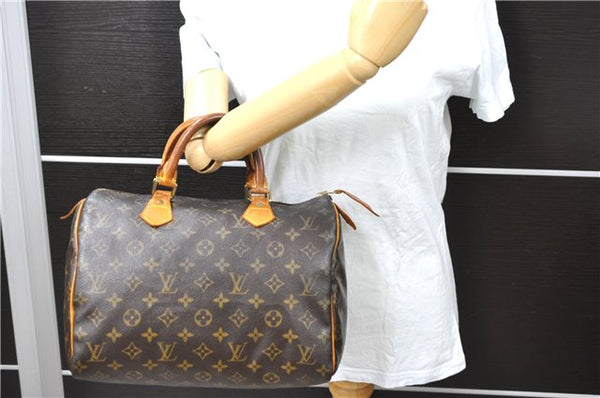 Authentic Louis Vuitton Monogram Speedy 30 Hand Bag Purse M41526 LV 0173D