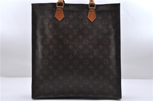 Authentic Louis Vuitton Monogram Sac Plat Hand Bag M51140 LV 0176D