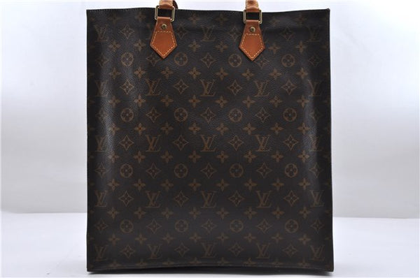 Authentic Louis Vuitton Monogram Sac Plat Hand Bag M51140 LV 0176D