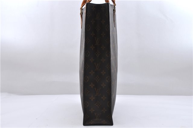Authentic Louis Vuitton Monogram Sac Plat Hand Bag M51140 LV 0176D
