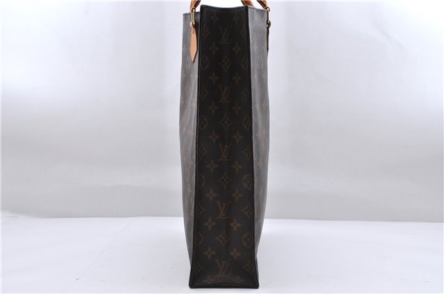 Authentic Louis Vuitton Monogram Sac Plat Hand Bag M51140 LV 0176D