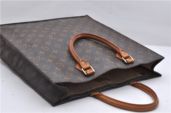 Authentic Louis Vuitton Monogram Sac Plat Hand Bag M51140 LV 0176D