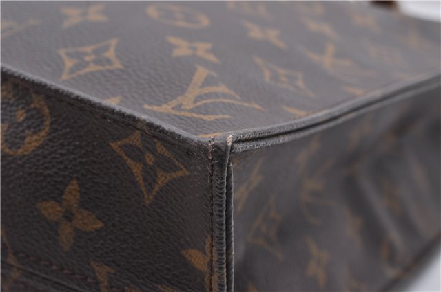 Authentic Louis Vuitton Monogram Sac Plat Hand Bag M51140 LV 0176D