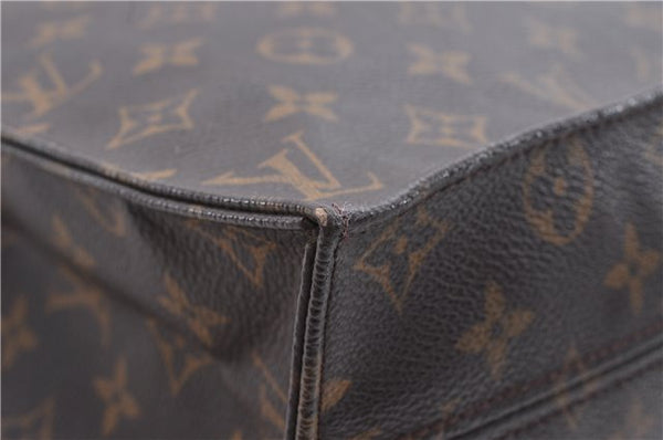 Authentic Louis Vuitton Monogram Sac Plat Hand Bag M51140 LV 0176D