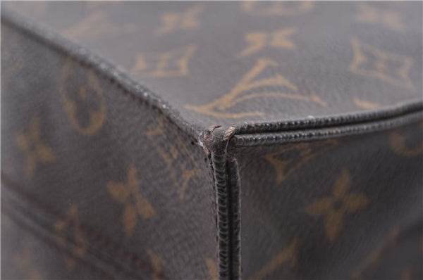 Authentic Louis Vuitton Monogram Sac Plat Hand Bag M51140 LV 0176D