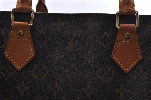 Authentic Louis Vuitton Monogram Sac Plat Hand Bag M51140 LV 0176D