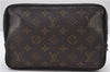 Auth Louis Vuitton Monogram Trousse Toilette 23 Clutch Hand Bag M47524 LV 0177D