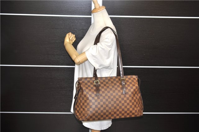 Authentic Louis Vuitton Damier Chelsea Shoulder Tote Bag N51119 LV 0177E