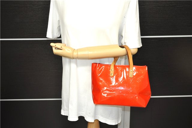 Authentic Louis Vuitton Vernis Reade PM Hand Bag Red M91088 LV 0180D