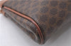 Authentic CELINE Macadam Blason Shoulder Cross Body Bag PVC Leather Brown 0181D