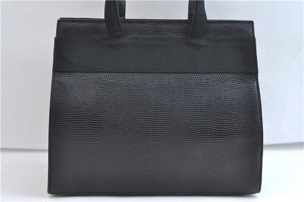 Authentic Salvatore Ferragamo Vara Ribbon Leather 2Way Hand Bag Black SF 0186F