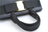 Authentic Salvatore Ferragamo Vara Ribbon Leather 2Way Hand Bag Black SF 0186F