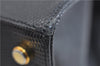 Authentic Salvatore Ferragamo Vara Ribbon Leather 2Way Hand Bag Black SF 0186F
