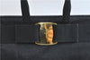 Authentic Salvatore Ferragamo Vara Ribbon Leather 2Way Hand Bag Black SF 0186F