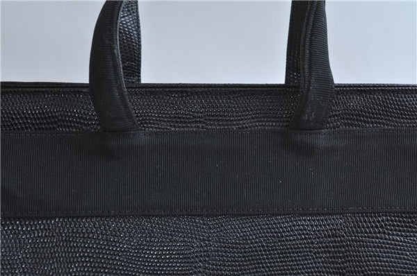 Authentic Salvatore Ferragamo Vara Ribbon Leather 2Way Hand Bag Black SF 0186F