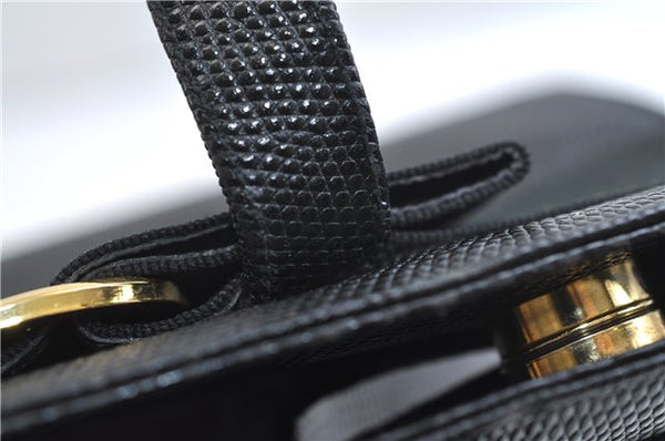 Authentic Salvatore Ferragamo Vara Ribbon Leather 2Way Hand Bag Black SF 0186F