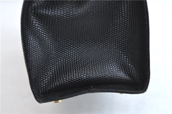 Authentic Salvatore Ferragamo Vara Ribbon Leather 2Way Hand Bag Black SF 0186F