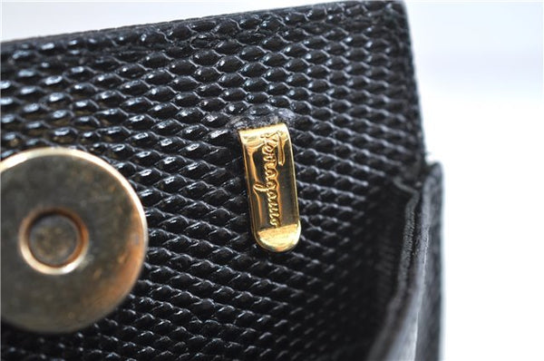Authentic Salvatore Ferragamo Vara Ribbon Leather 2Way Hand Bag Black SF 0186F