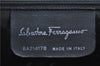Authentic Salvatore Ferragamo Vara Ribbon Leather 2Way Hand Bag Black SF 0186F
