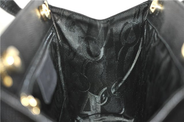 Authentic Salvatore Ferragamo Vara Ribbon Leather 2Way Hand Bag Black SF 0186F