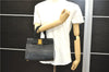 Authentic Salvatore Ferragamo Vara Ribbon Leather 2Way Hand Bag Black SF 0186F