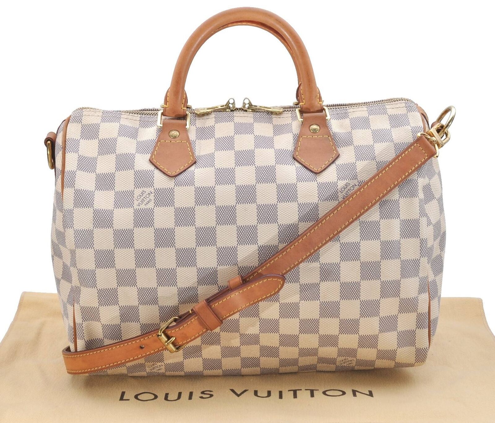 Auth LOUIS VUITTON Damier Azur Speedy Bandouliere 30 Hand Bag N41373 LV 0190C