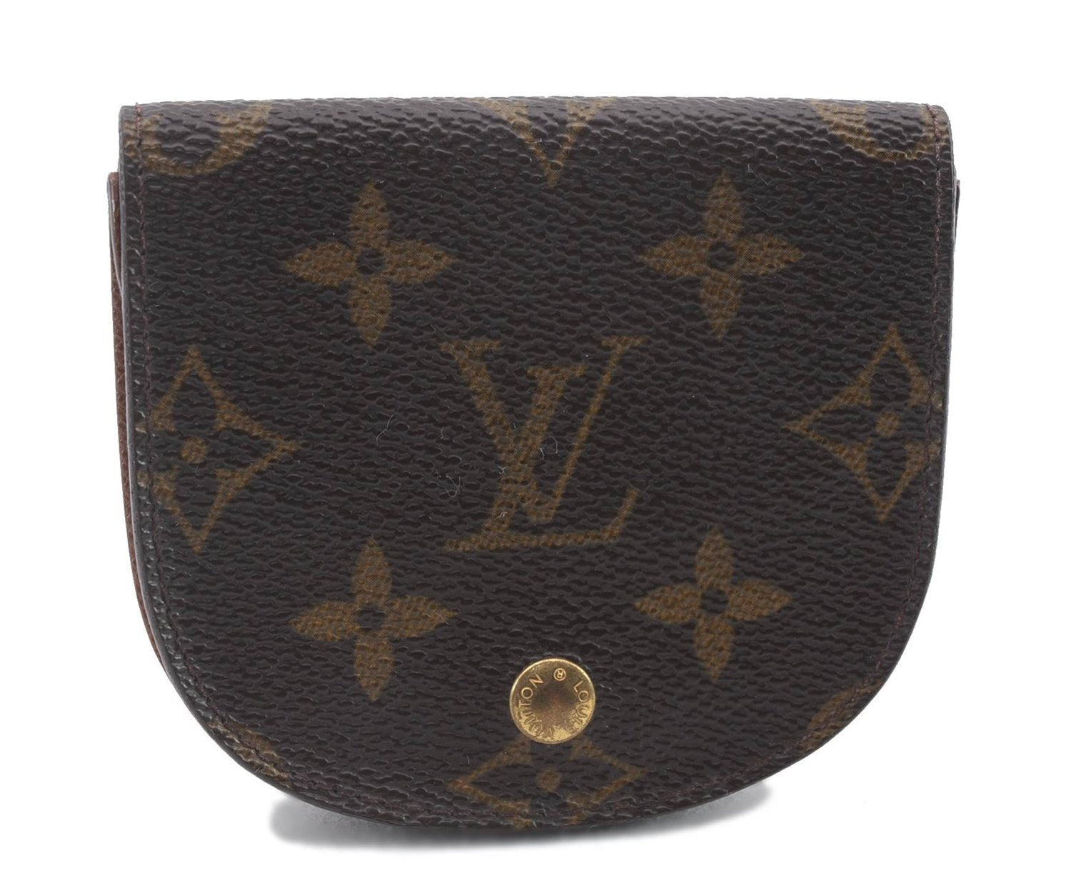 Authentic Louis Vuitton Monogram Porte Monnaie Gousset Coin Case M61970 LV 0191D