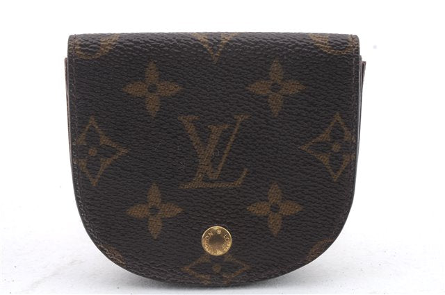 Authentic Louis Vuitton Monogram Porte Monnaie Gousset Coin Case M61970 LV 0191D