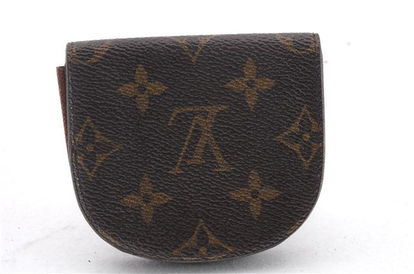 Authentic Louis Vuitton Monogram Porte Monnaie Gousset Coin Case M61970 LV 0191D