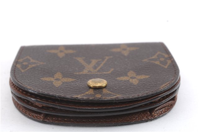 Authentic Louis Vuitton Monogram Porte Monnaie Gousset Coin Case M61970 LV 0191D