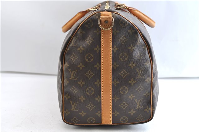 Authentic Louis Vuitton Monogram Keepall Bandouliere 50 M41416 Boston Bag 0193F