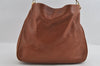 Authentic GUCCI Vintage Bamboo 2Way Shoulder Hand Bag Leather Brown Junk 0194I