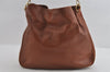 Authentic GUCCI Vintage Bamboo 2Way Shoulder Hand Bag Leather Brown Junk 0194I