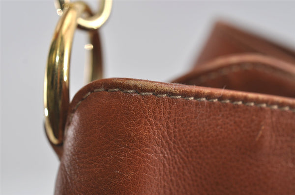 Authentic GUCCI Vintage Bamboo 2Way Shoulder Hand Bag Leather Brown Junk 0194I