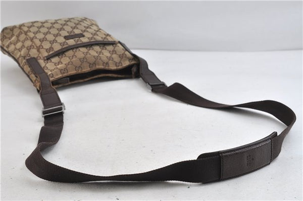 Authentic GUCCI Shoulder Cross Body Bag GG Canvas Leather 122793 Brown 0196D