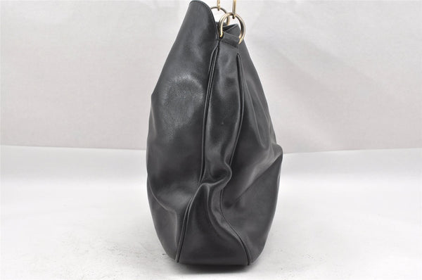 Authentic GUCCI Vintage Bamboo 2Way Shoulder Tote Bag Leather Black Junk 0198I