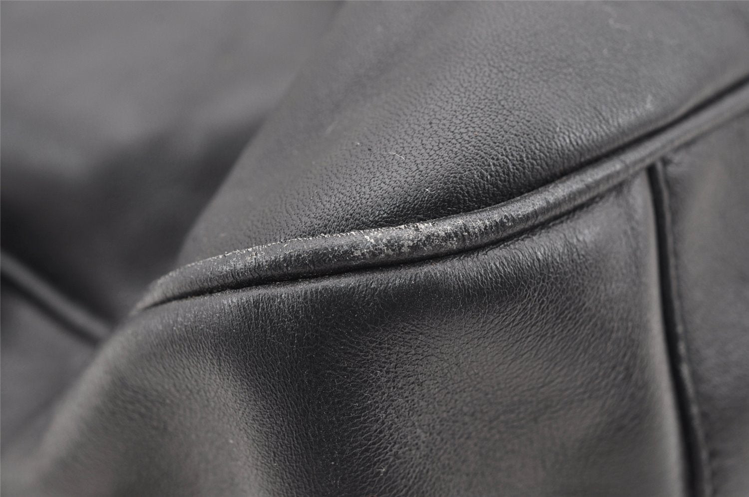 Authentic GUCCI Vintage Bamboo 2Way Shoulder Tote Bag Leather Black Junk 0198I