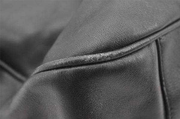 Authentic GUCCI Vintage Bamboo 2Way Shoulder Tote Bag Leather Black Junk 0198I