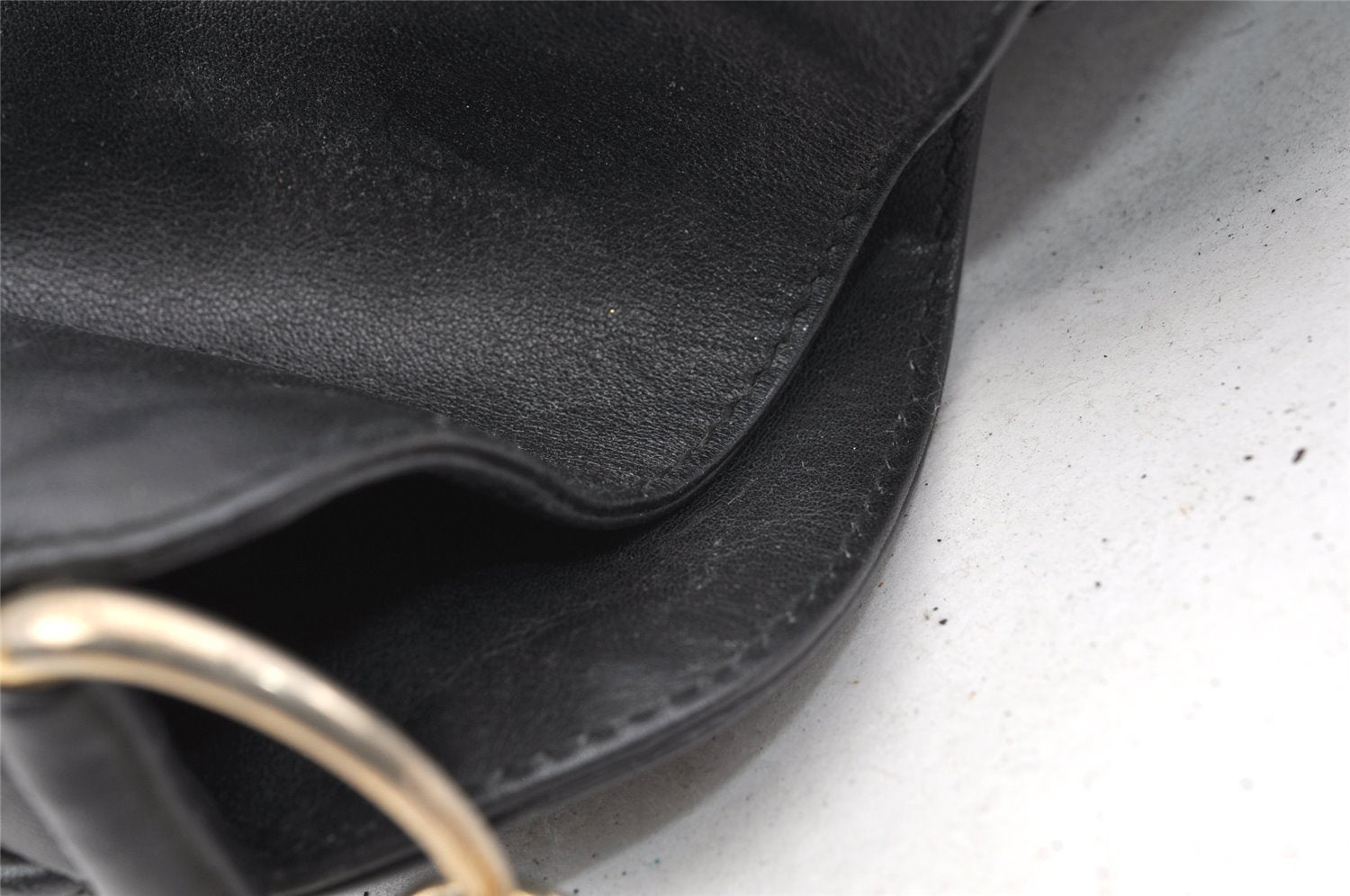 Authentic GUCCI Vintage Bamboo 2Way Shoulder Tote Bag Leather Black Junk 0198I