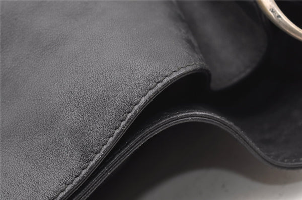 Authentic GUCCI Vintage Bamboo 2Way Shoulder Tote Bag Leather Black Junk 0198I