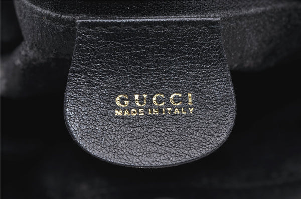 Authentic GUCCI Vintage Bamboo 2Way Shoulder Tote Bag Leather Black Junk 0198I