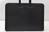 Authentic Burberrys Vintage Leather Briefcase Business Bag Black 0199G