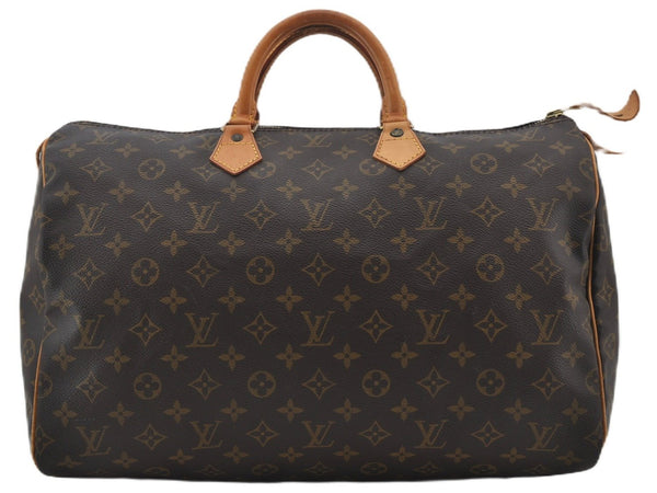 Authentic Louis Vuitton Monogram Speedy 40 Hand Boston Bag M41522 LV 0200F