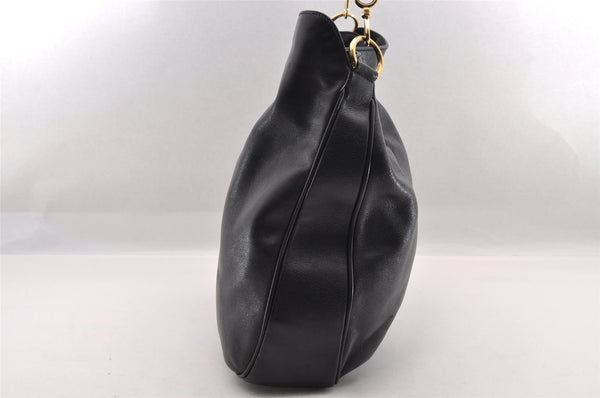 Authentic GUCCI Bamboo Shoulder Tote Bag Leather 0011577 Black Junk 0200I