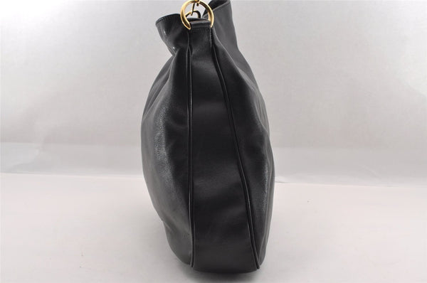 Authentic GUCCI Bamboo Shoulder Tote Bag Leather 0011577 Black Junk 0200I